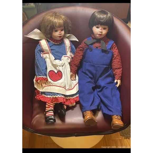 Large Vintage Raggedy Ann and Andy Porcelain Face And Hands - Picture 1 of 16